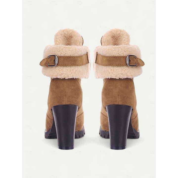 Fur-Trimmed Lace-Up Winter Boots