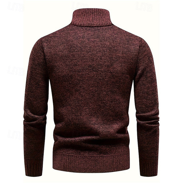 Quarter-Zip Stand-Collar Sweater