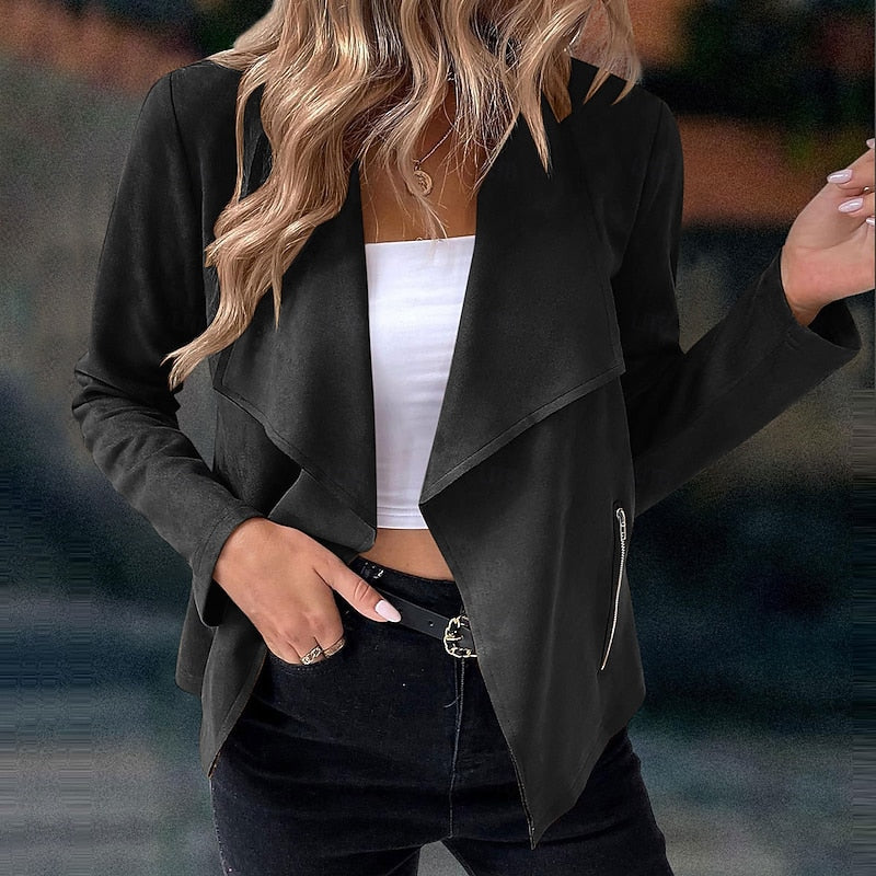 Draped Open-Front Jacket