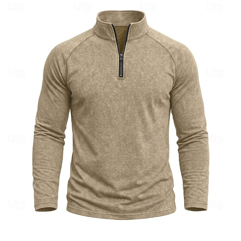 Relaxed Zip-Neck Top