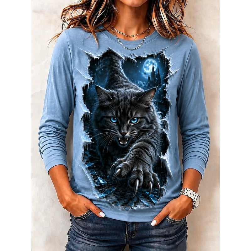 Graphic Halloween Crew Neck Top