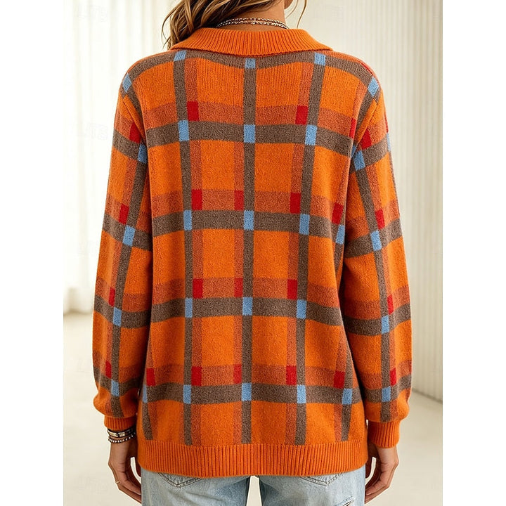 Classic Plaid Button Cardigan