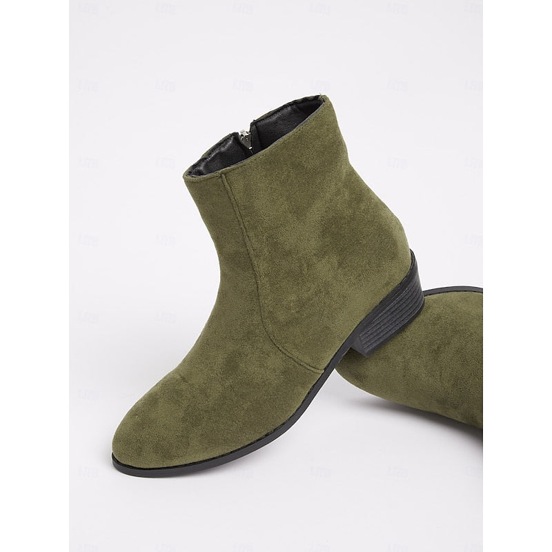 Side-Zip Block Heel Ankle Boots