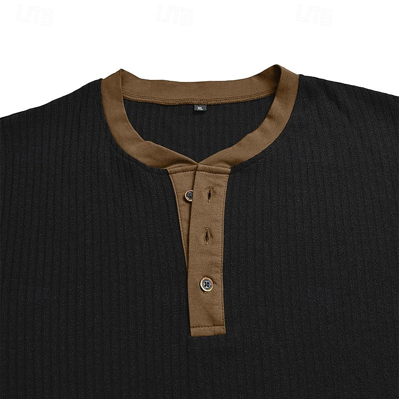 Ribbed Henley Shirt