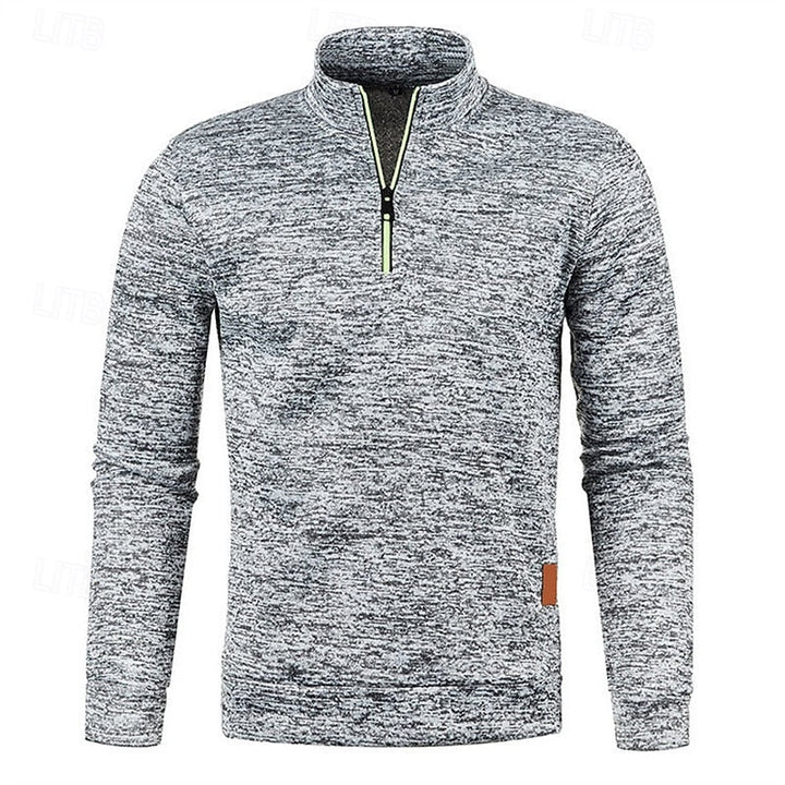 Quarter-Zip Textured Pullover Sweater