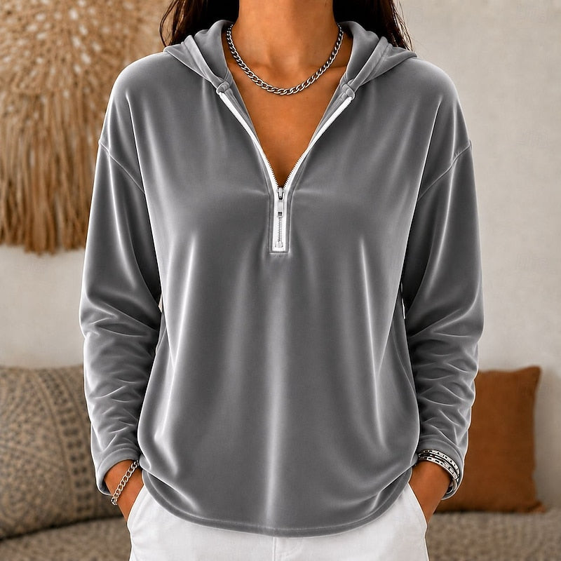 Relaxed Quarter-Zip Hoodie